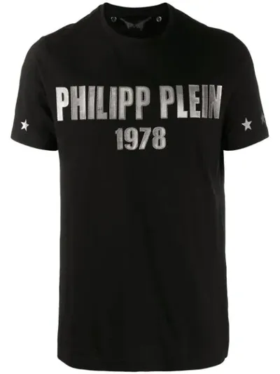 Philipp Plein Logo Embellished T-shirt In Black