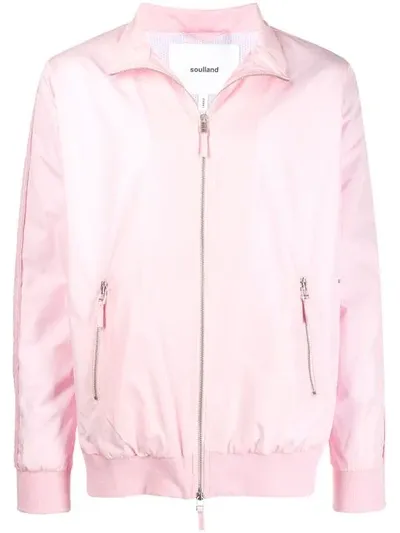 Soulland Zipped Bomber Jacket In Pink