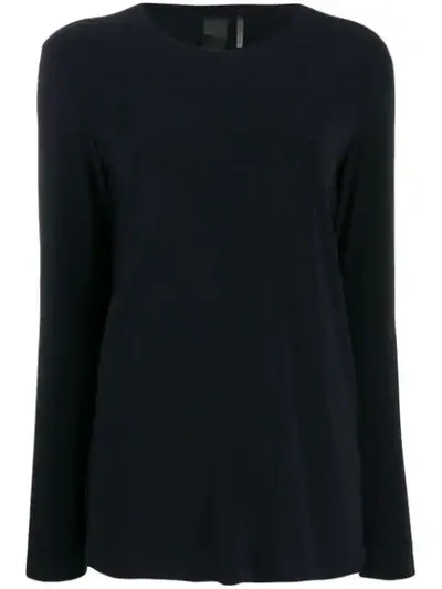 Norma Kamali Round Neck Sweatshirt - Blue In Black