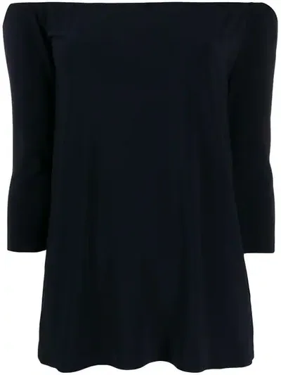 Norma Kamali Off-the-shoulder Blouse In Blue