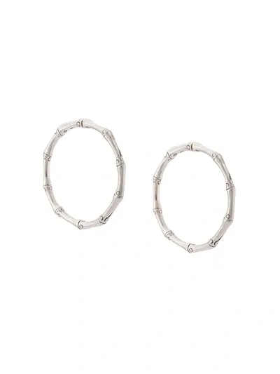 John Hardy 'bamboo' Medium Hoop Earrings In Silver