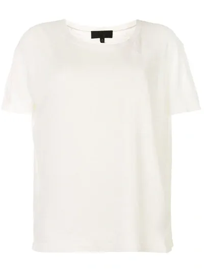 Nili Lotan Slub Linen-jersey T-shirt In Chalk