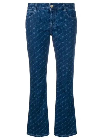 Stella Mccartney Kick Skinny Jeans With Monogram In Blue