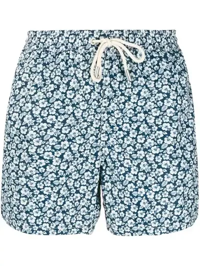 Mc2 Saint Barth Floral Pattern Swimming Shorts In Blue