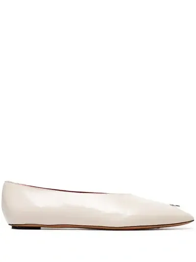 Marni Dancer Ring Embellished Ballerinas In White