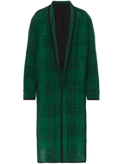 Haider Ackermann Long Check Robe Coat In Black