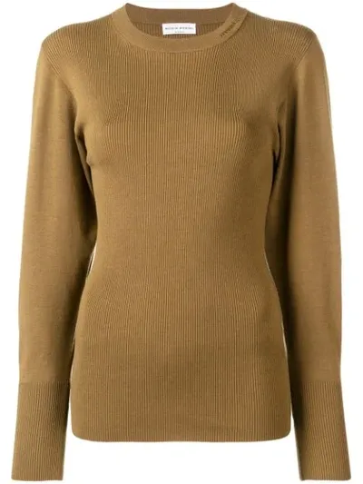 Sonia Rykiel Ribbed Knit Jumper In Brown