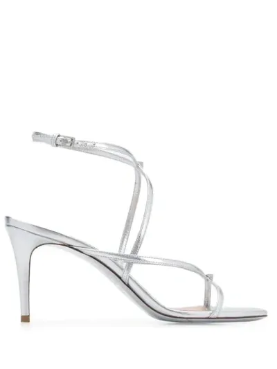 Valentino Garavani Rockstud Sandals In Silver