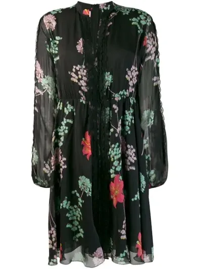 Giamba Floral Print Dress In Black