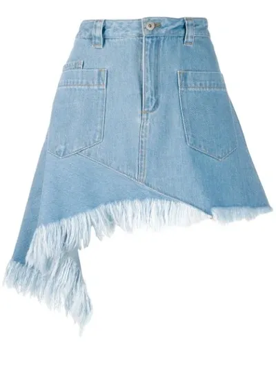 Marques' Almeida Marques Almeida Blue Denim Asymmetric Miniskirt