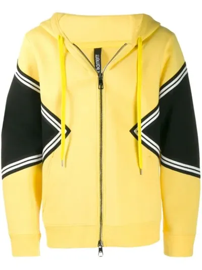 Neil Barrett Zip-up Viscose Neoprene Hoodie In Yellow