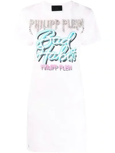 Philipp Plein Short Dress Rock In Pink