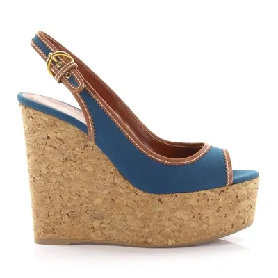 Sergio Rossi Platform Sandals In Blue