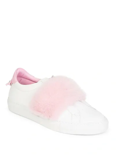 Givenchy Women's Urban Knot Mink Band Slip-on Sneakers In White,pink