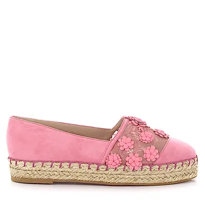 Elie Saab Espadrilles Flower Pattern Rose In Pink