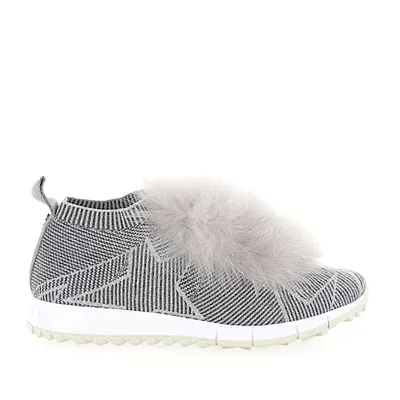 Jimmy Choo Slip-on Norway Logo Silver In Grey