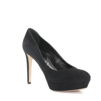 Sergio Rossi Suede Platform Pumps In Black