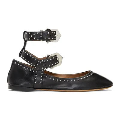 Givenchy Stud-embellished Leather Flats In Black