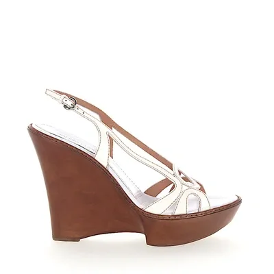 Sergio Rossi Wedge Sandals In White