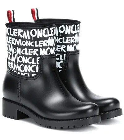 Moncler Ginette Stivale Logo Rain Boots In Black