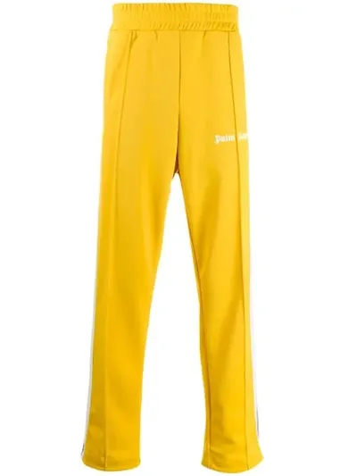 Palm Angels Striped Sweatpants In 6001 Yellow White