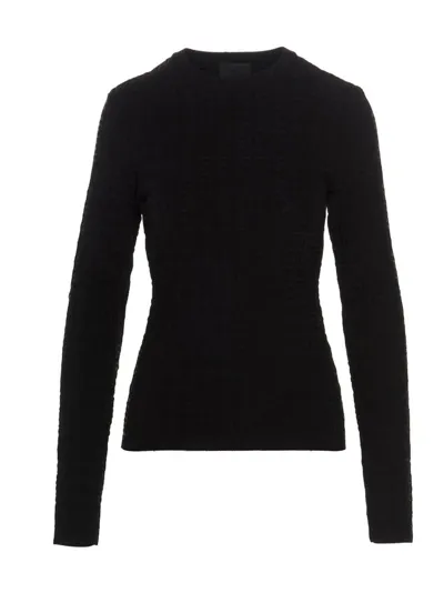 Givenchy Long-sleeved Sweater With 4g Motif In Black