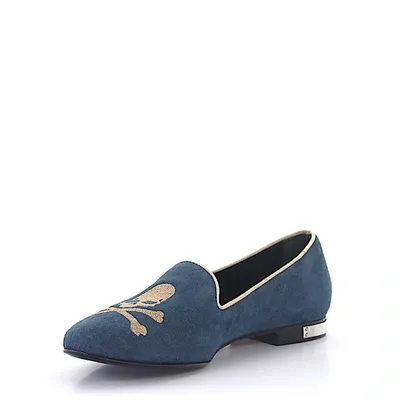 Philipp Plein Slip On Shoes In Blau