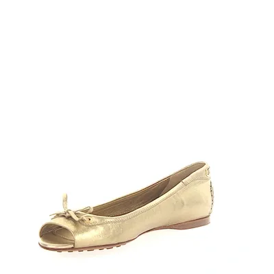 Car Shoe Ballerinas Glattleder Schleife Gold