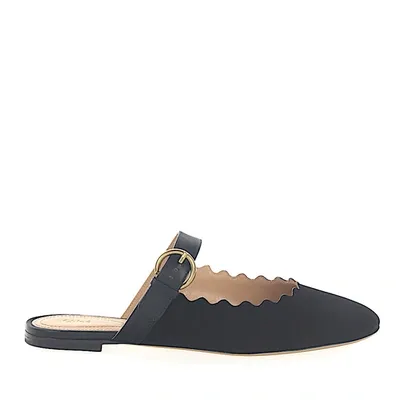 Chloé Ankle Strap Ballet Flats In Black