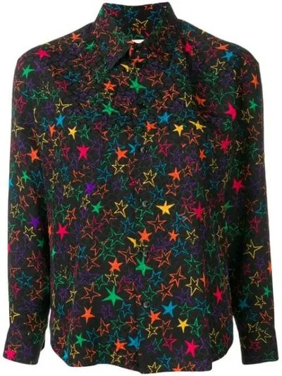 Saint Laurent Star-print Shirt In Black