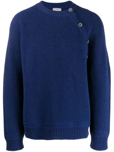 Lanvin Ribbed Knit Sweatshirt In Blue