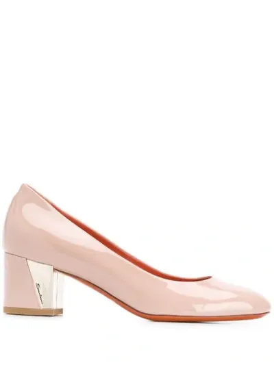 Santoni Round Toe Pumps In Neutrals