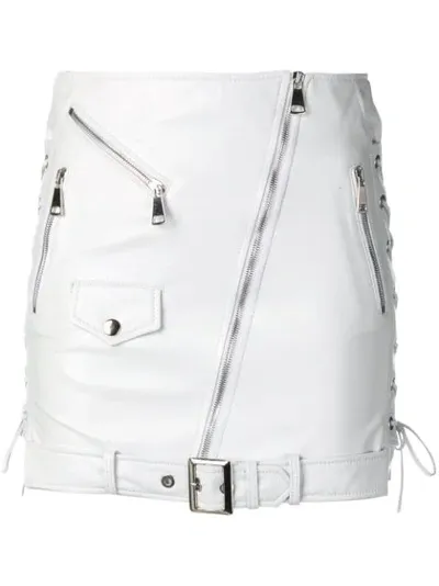 Manokhi Fitted Biker Skirt In White