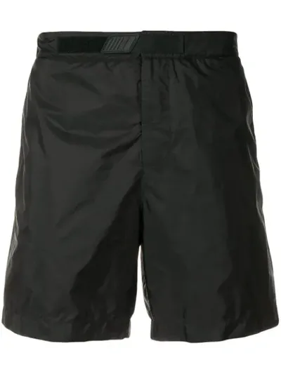 Prada Classic Logo Swim Shorts In Black