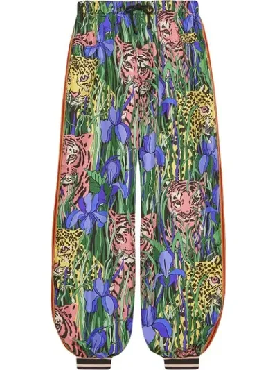 Gucci Bi-material Harem Style Pant In Green