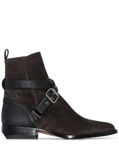 Chloé Rylee Buckle-strap Ankle Boots In Black