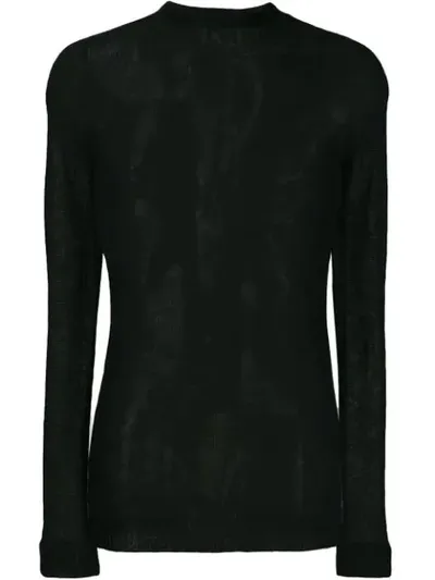 Rick Owens Semi-sheer Jumper In Black