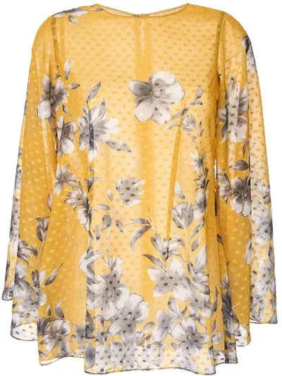 Bambah Floral Bridget Tunic Top In Yellow