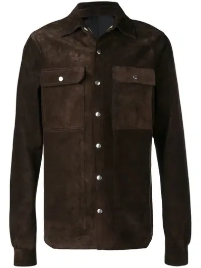 Rick Owens Chest Pocket Jacket In Brown