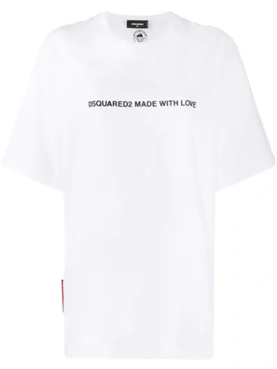 Dsquared2 White Made With Love Cotton T-shirt