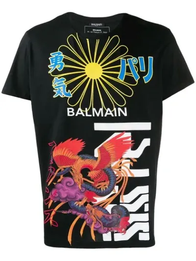 Balmain Printed T-shirt In Black