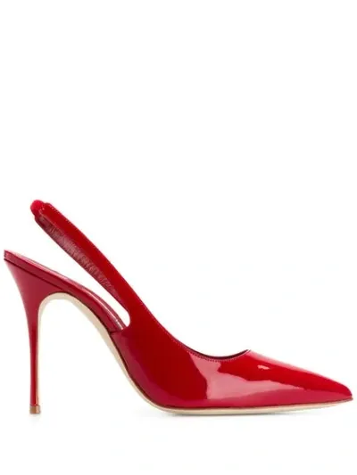 Manolo Blahnik Allura Slingback Pumps In Red