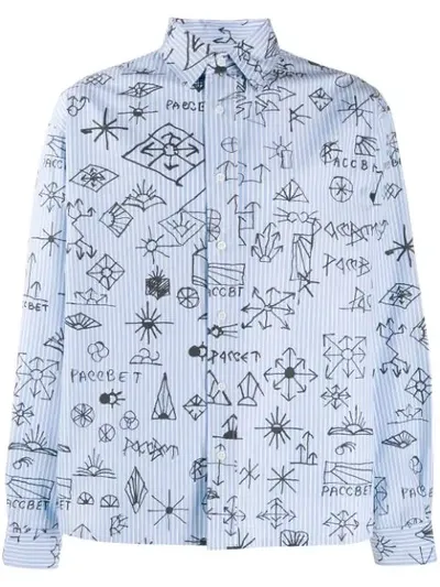 Rassvet Hand Drawing Print Shirt In Blue