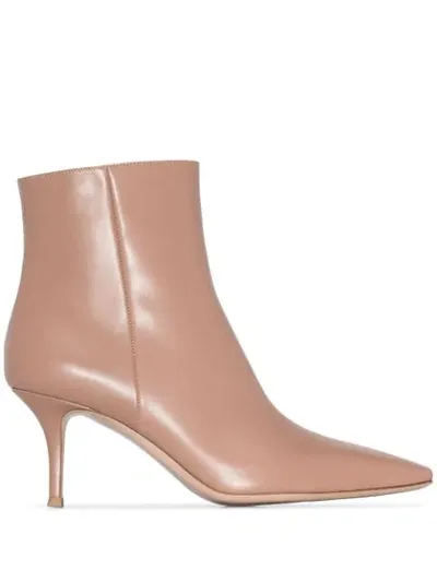 Gianvito Rossi Stiletto Ankle Boots In Neutrals