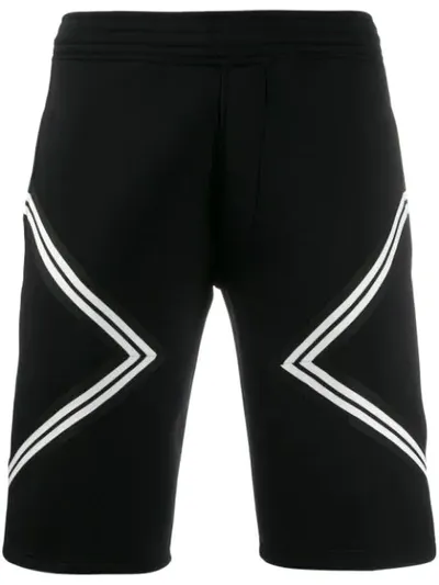 Neil Barrett Geometric Print Shorts In Black