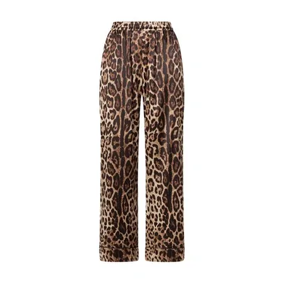 Dolce & Gabbana Diva Leopard-print Silk-blend Satin Pyjama Pants In Leo New