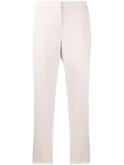 Max Mara Cropped Slim Trousers In Neutrals