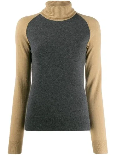 Givenchy Contrasting Sleeve Jumper In Grey