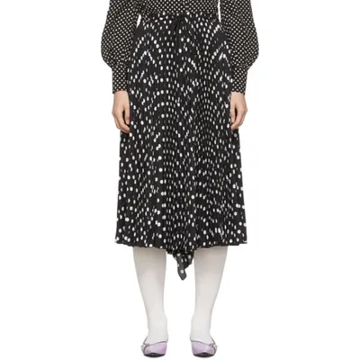 Marc Jacobs The Polka Dot Pleated Skirt In Black White