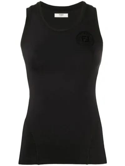 Fendi Logo-print Tank Top In Black